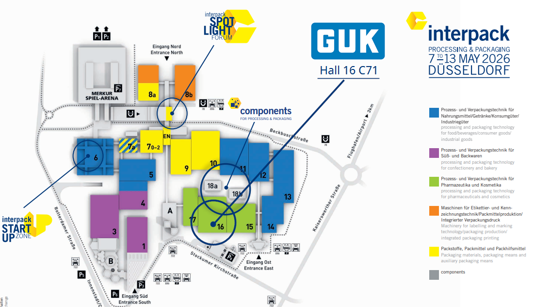 Interpack Standplan Übersicht Messegelände Düsseldorf